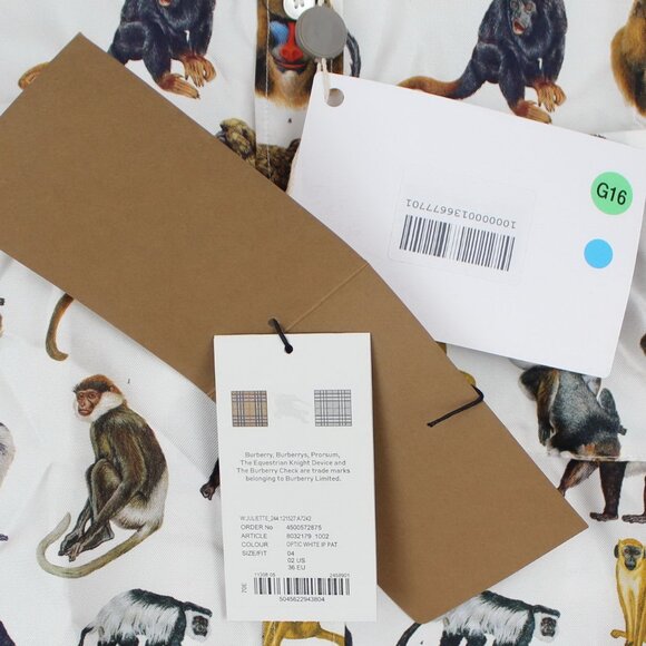 NWT Burberry Monkey Zoo Silk Button Shirt - Picture 4 of 16